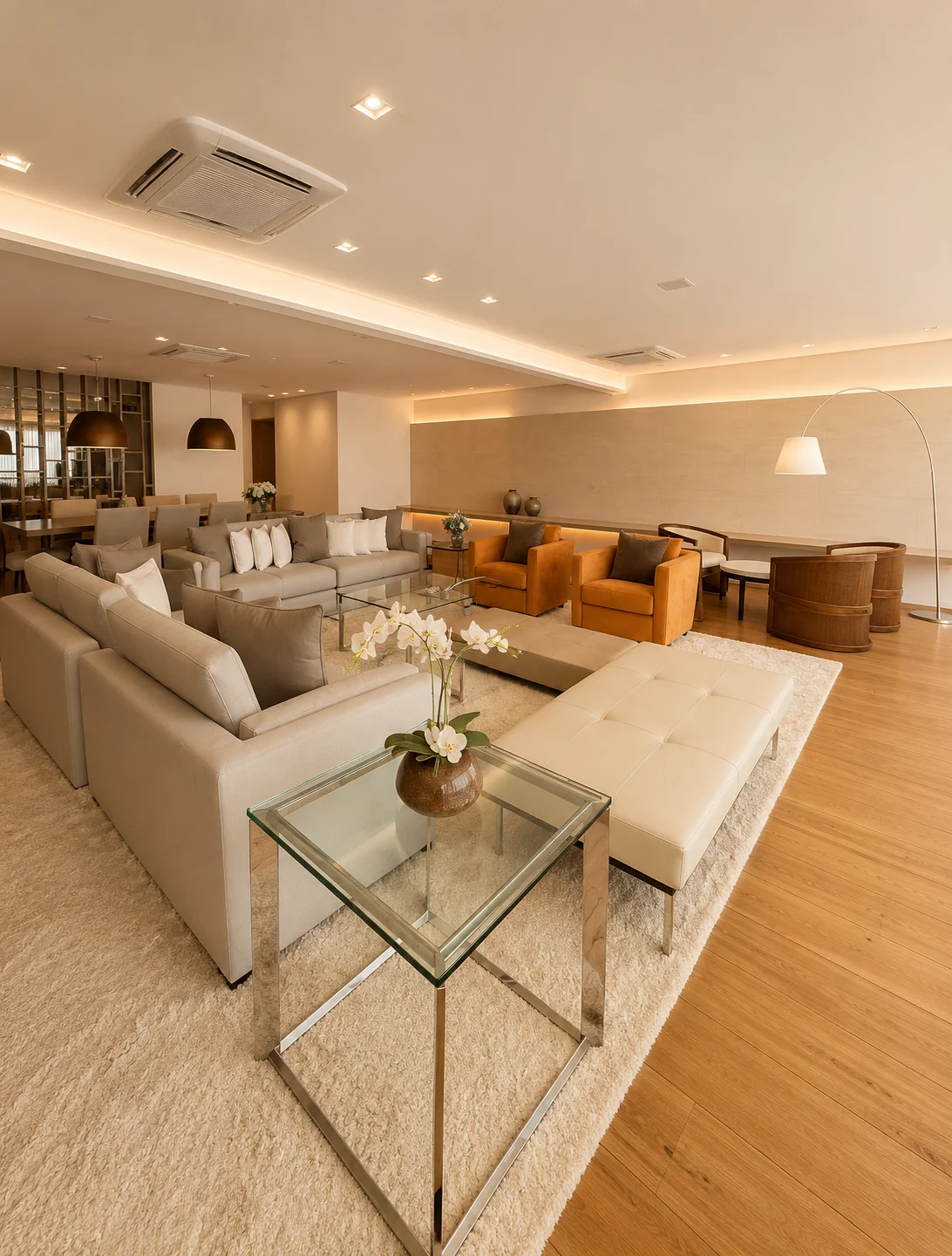 Cobertura Duplex Saint Barth - Sala de estar integrada e mobiliada